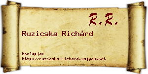 Ruzicska Richárd névjegykártya
