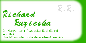 richard ruzicska business card
